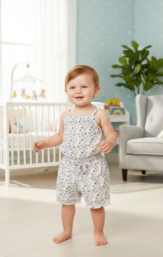 Girls' Floral Rayon Jumpsuits - Image 3
